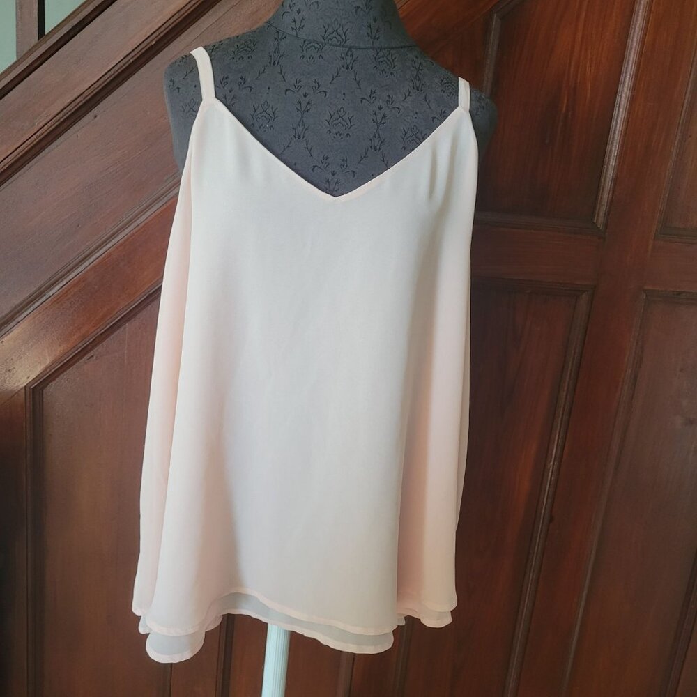Torrid Womens Blush Pink Chiffon Cami Top Size 1 1x